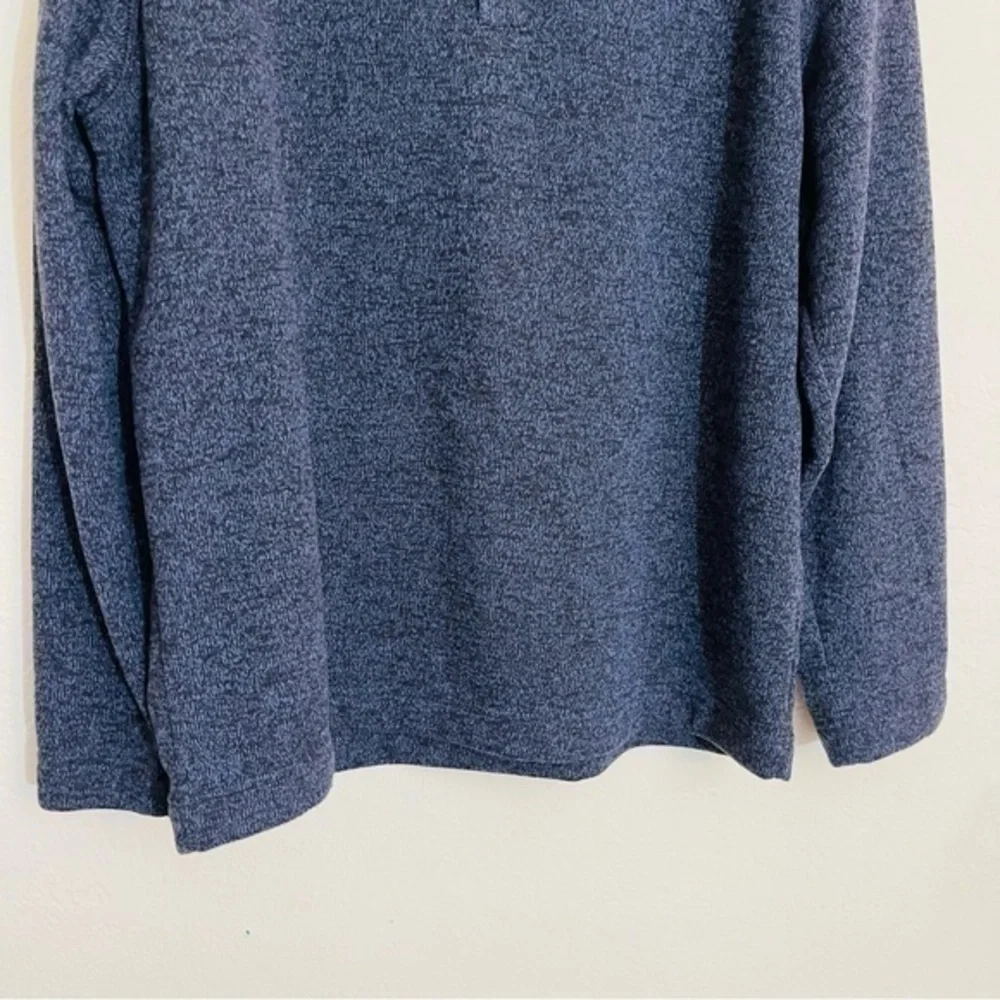 Van Heusen Flex Henley Fleece Lined Long Sleeve Sweater Size XL Blue/Black